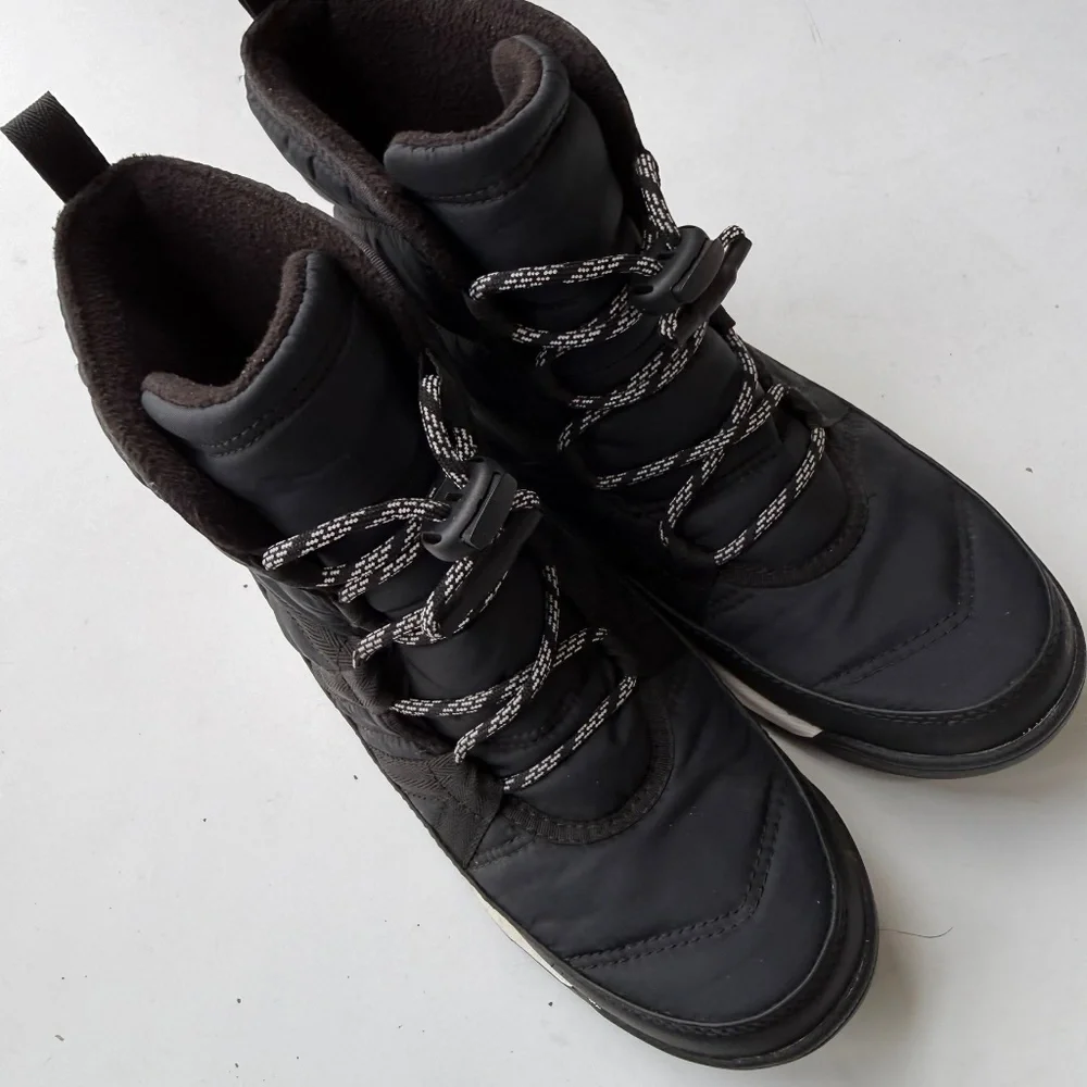 SOREL Youth Kids Size 6 Black White Whitney II High Top Snow Winter Boots